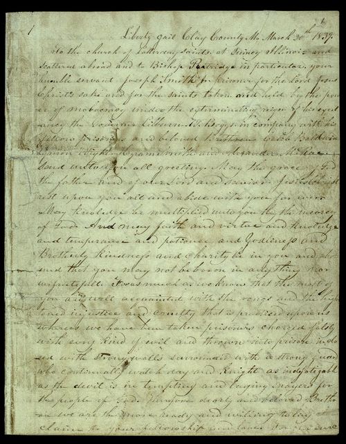 Photograph of a manuscript letter.