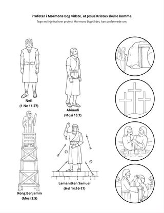 aktivitetsside: Profet i Mormons Bog vidste, at Jesus Kristus skulle komme.