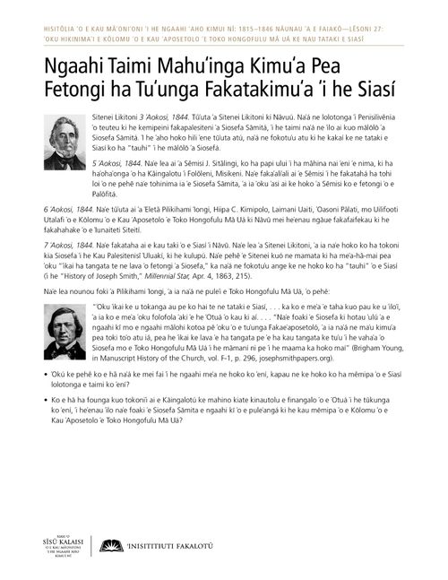 Laʻipepa tufa: Ngaahi Taimi Mahuʻinga Kimuʻa Pea Toki Fetongi ha Tuʻunga Fakataki ʻi he Siasí