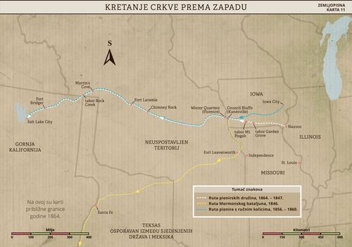 zemljopisna karta puta na zapad