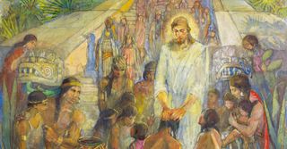 Christ Visits the Nephites, by Minerva K. Teichert