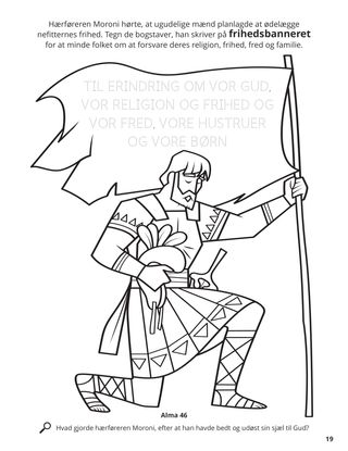 Moroni’s Title of Liberty coloring page