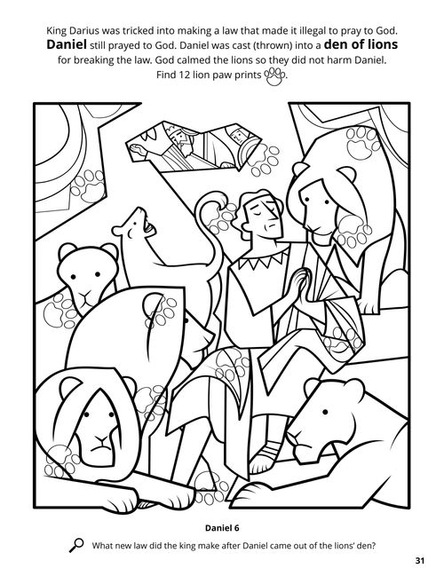 Daniel and the Lions’ Den coloring page