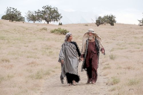 Ishmael and his wife walking