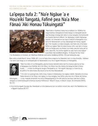 Laʻipepa tufa 2: “Naʻe Ngāue ʻa e Houʻeiki Tangatá, Fafiné pea Naʻa Moe Fānaú ʻAki Honau Tūkuingatá”