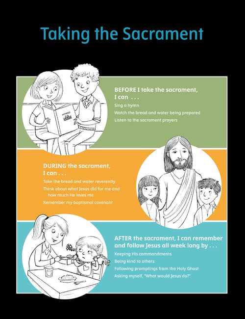 Story PDF with images of children being reverent, helping, and being like Jesus