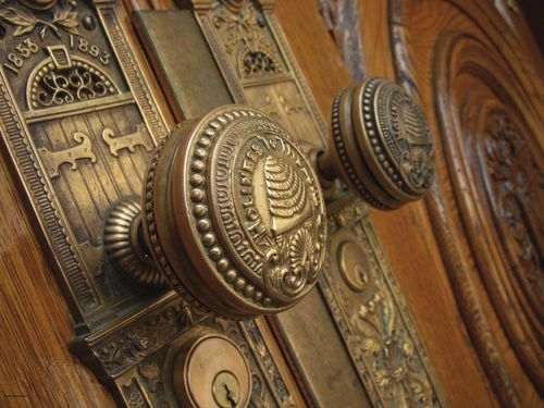 The doorknobs on the doors of the Salt Lake Temple.