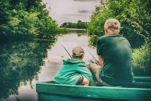 Father and son fishing