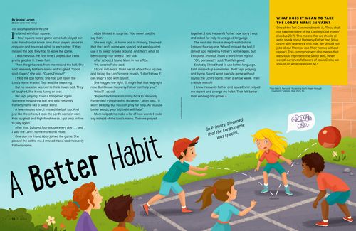 Story PDF with image of children playing four-square on a playground