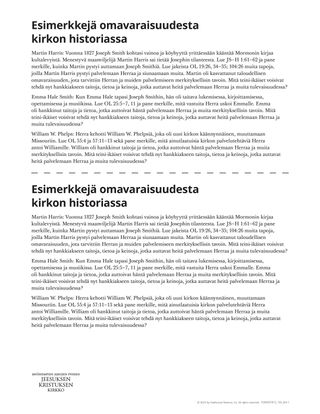 Esimerkkejä omavaraisuudesta kirkon historiassa