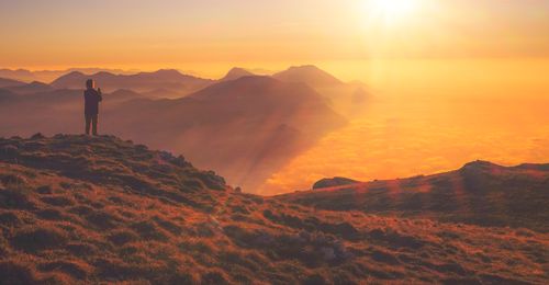 mountain vista at sunset