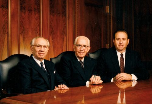 Portrait of President Ezra Taft Benson, President Gordon B. Hinckley, and President Thomas S. Monson