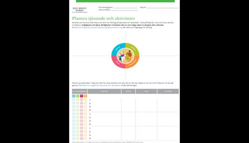 planera tjänande och aktiviteter