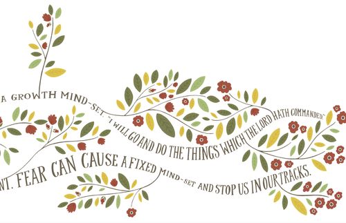 illustration of text woven in with flowers