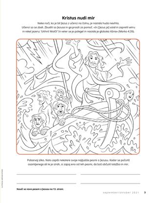 coloring page of Jesus calming the storm