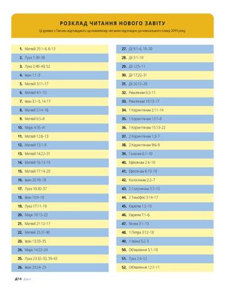 New Testament Reading Chart 2