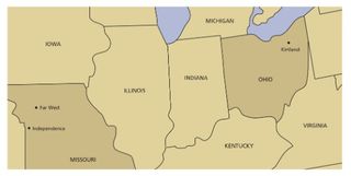 mapa, z Missouri do Ohio