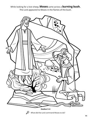 Moses and the Burning Bush coloring page