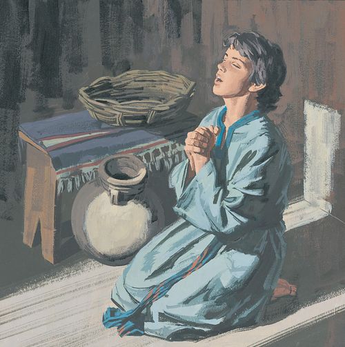 Yesus yang muda sedang berdoa