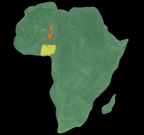 A picture of Africa with Nigeria highlighted