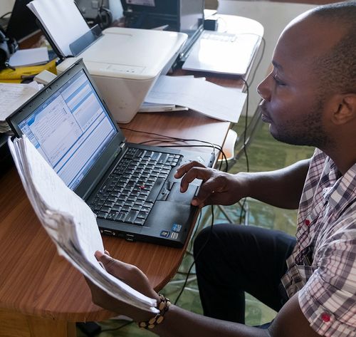 man using a computer