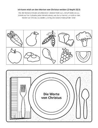Seite mit der Aktivität: Wir erhalten geistig Nahrung, wenn wir uns an den Worten von Christus weiden