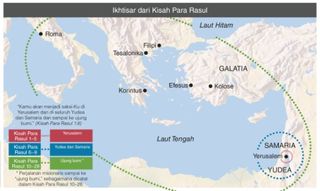 peta, Ikhtisar dari Kisah Para Rasul