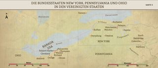 Karte 5: Die Bundesstaaten New York, Pennsylvania und Ohio in den Vereinigten Staaten