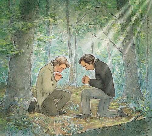 Joseph Smith and Oliver Cowdery pray