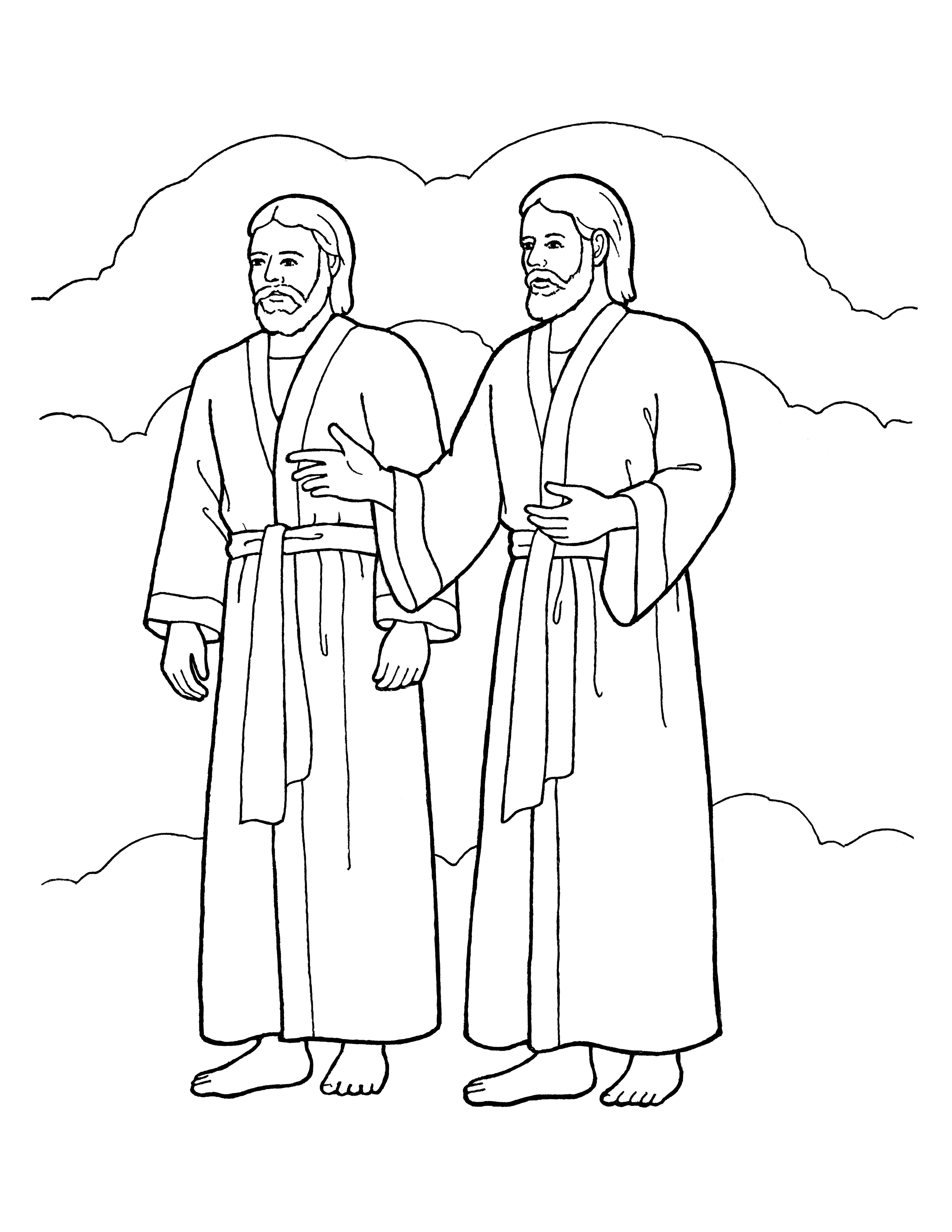 An illustration of the first article of faith—“Godhead” (Heavenly Father and Jesus Christ).