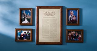 framed family photographs and the family proclamation