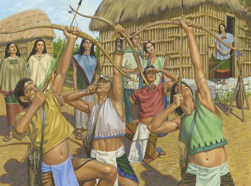 Nephites shooting arrows