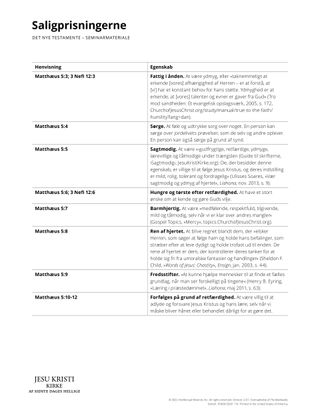 The Beatitudes handout