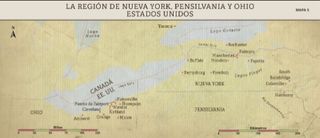 Mapa 5: La región de Nueva York, Pensilvania y Ohio, Estados Unidos