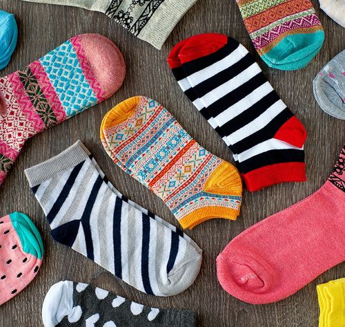 assortment of colored socks