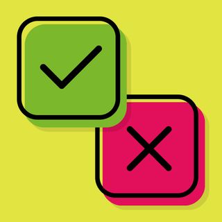 Green check box and red check box