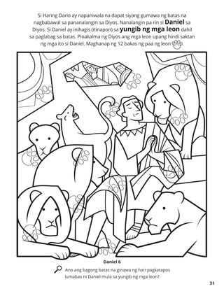 Daniel and the Lions’ Den coloring page