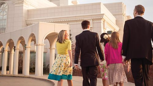 youth outside temple