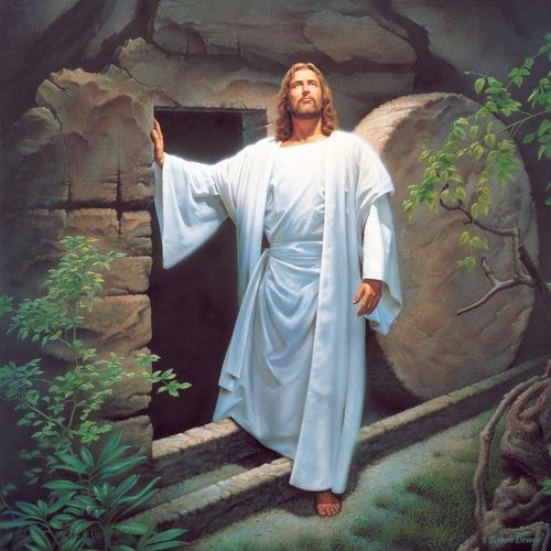 resurrected Jesus Christ at tomb