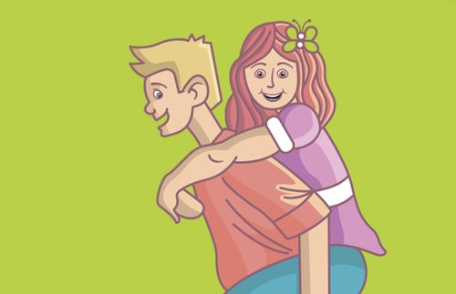 man giving a girl a piggyback ride