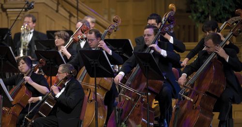 The Orchestra at Temple Square, May 2007. They are participating in the performance of the oratorio “Elijah” that took place in the Tabernacle on Temple Square.