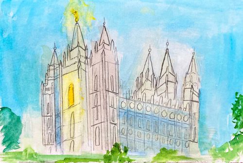 drawing of Salt Lake Temple