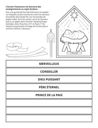 page d’activité : l’Ancien Testament me parle de Jésus