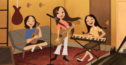 girls playing music