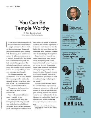 You Can Be Temple Worthy