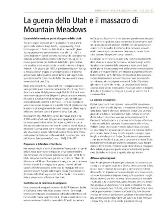 approfondimento, La guerra dello Utah e il massacro di Mountain Meadows