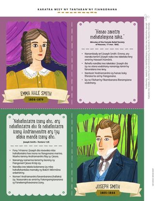 cutout cards of Emma and Joseph Smith