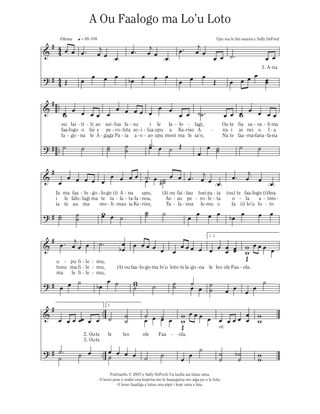 Sheet music of the song "If I Listen with My Heart" for the Additional Songs for Children Collection.