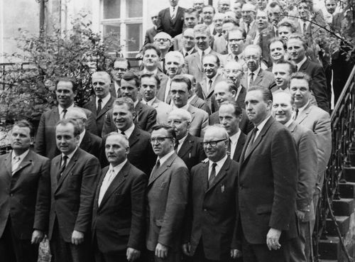 Elder Monson and group of East German saints