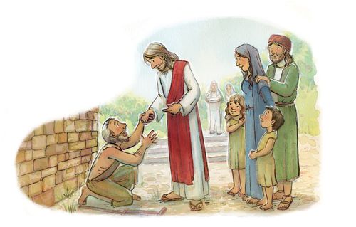 Jesus helping people